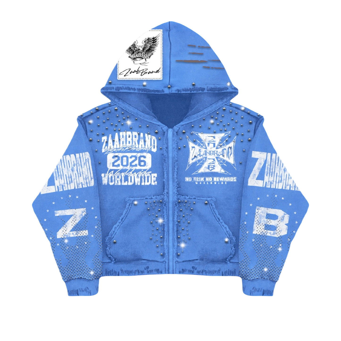 Sky Blue Rhinestone Hoodie