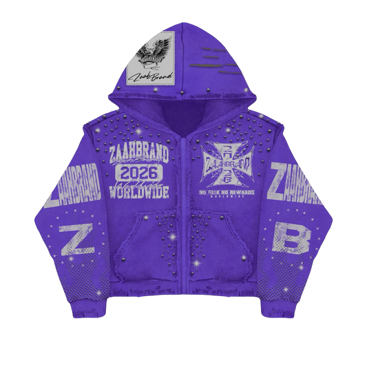 Purple Rhinestone Hoodie