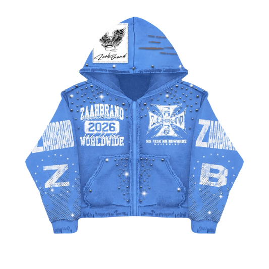 Sky Blue Rhinestone Hoodie