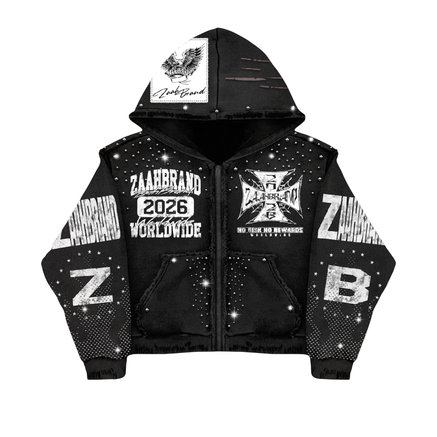 Black Rhinestone Hoodie